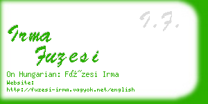 irma fuzesi business card